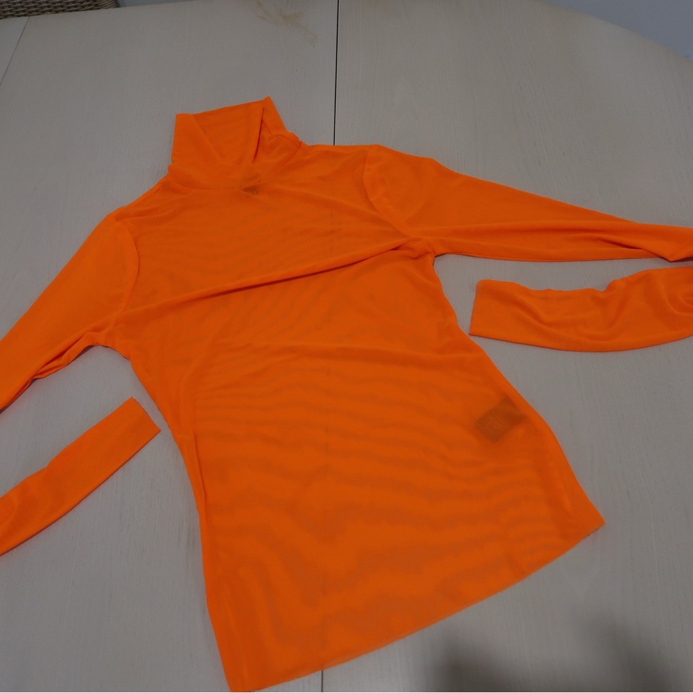 Bright Orange Turtleneck Top
